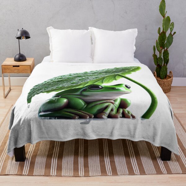 Artikelvorschau, Kleiner grüner Frosch unter einem Blatt entworfen und verkauft von FusiTink.