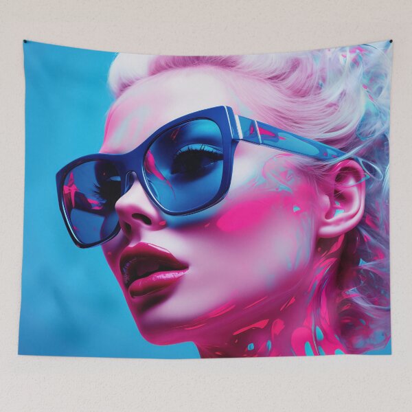 Item preview, Stylish Woman with Blue Hair designed and sold by anytka.