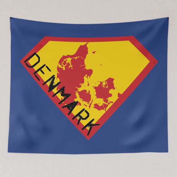 Item preview, SUPER DANISH SHIELD - Freedom Is The Superpower -   SUPERHERO DENMARK spellout design designed and sold by pelagio.