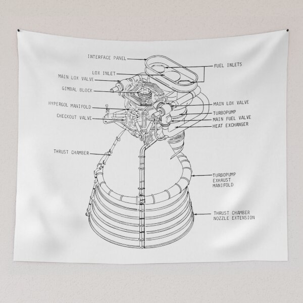 Item preview, Saturn rocket engine diagram designed and sold by TheEvilCompany.