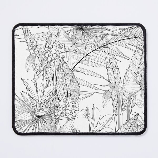 Item preview, Seamless floral pattern with line tropical flowers and palm leavs and anthurium leaves.  designed and sold by MatyKotiv.