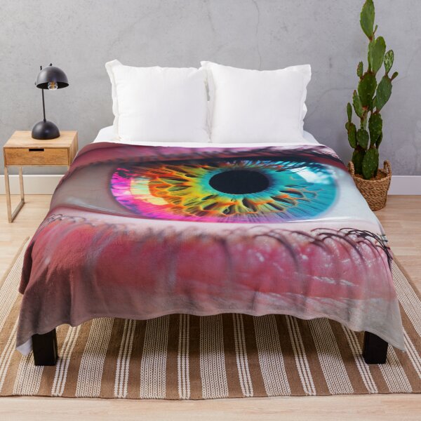 Item preview, A close-up of a vibrant, colorful eye showcasing a mesmerizing pattern of swirling hues in bright light designed and sold by anytka.