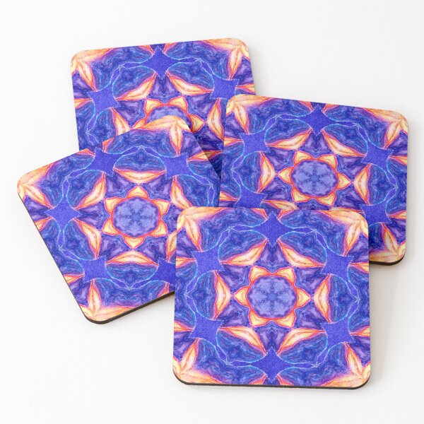 Item preview, Fiery flowers in blue, orange and red. Lotus mandala. Portrait orientation. designed and sold by Prem-Adri.