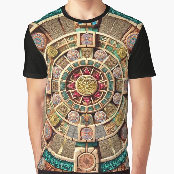 Vista previa del artículo con la obra «El escudo solar azteca: reliquia de los antiguos», diseñado y vendido por stevepmp.