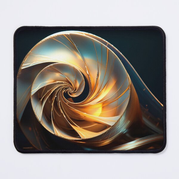 Item preview, Golden spiral object on black background designed and sold by anytka.