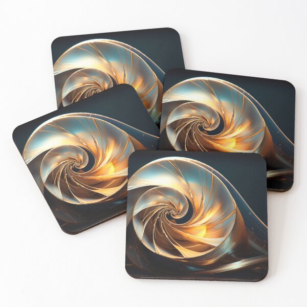Item preview, Golden spiral object on black background designed and sold by anytka.