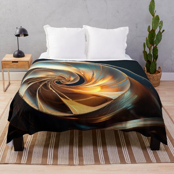 Item preview, Golden spiral object on black background designed and sold by anytka.