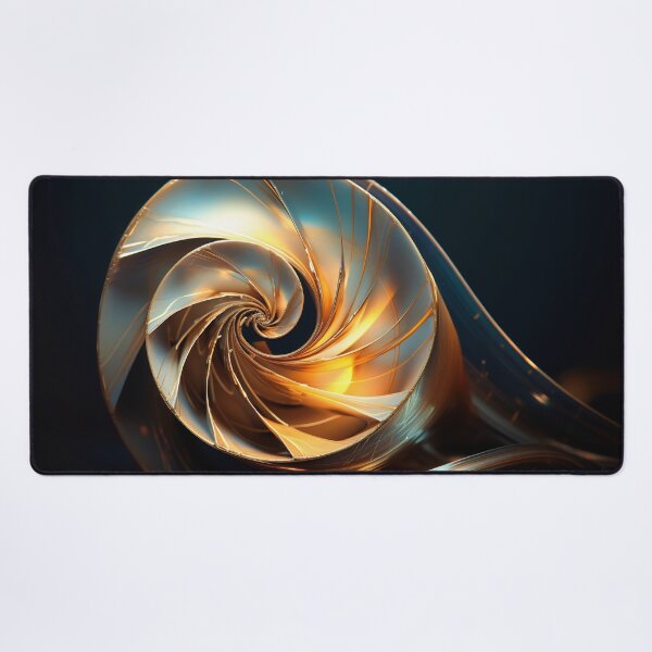 Item preview, Golden spiral object on black background designed and sold by anytka.