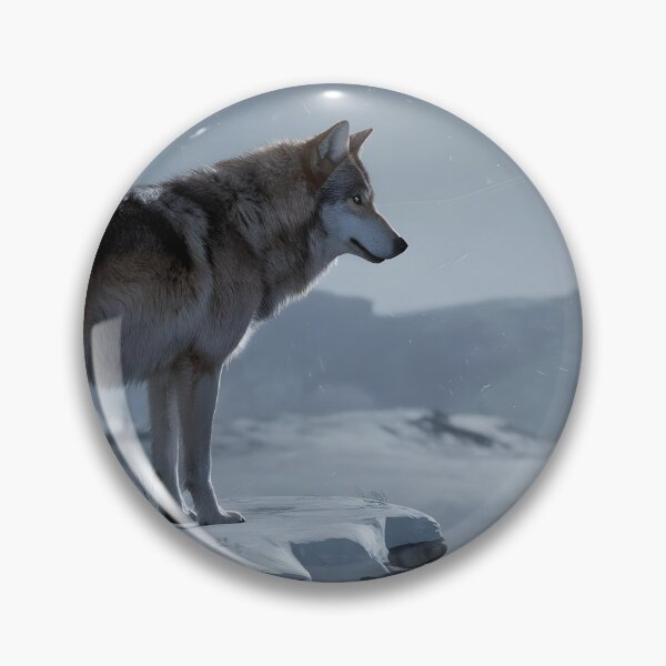Item preview, A wolf on a cliff at night designed and sold by MakaltsisDesign.