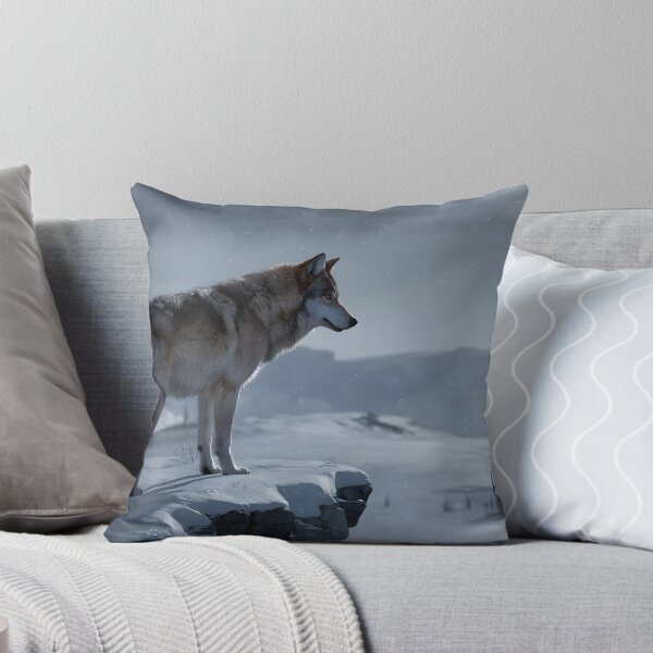 Item preview, A wolf on a cliff at night designed and sold by MakaltsisDesign.
