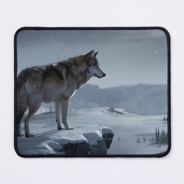 Item preview, A wolf on a cliff at night designed and sold by MakaltsisDesign.