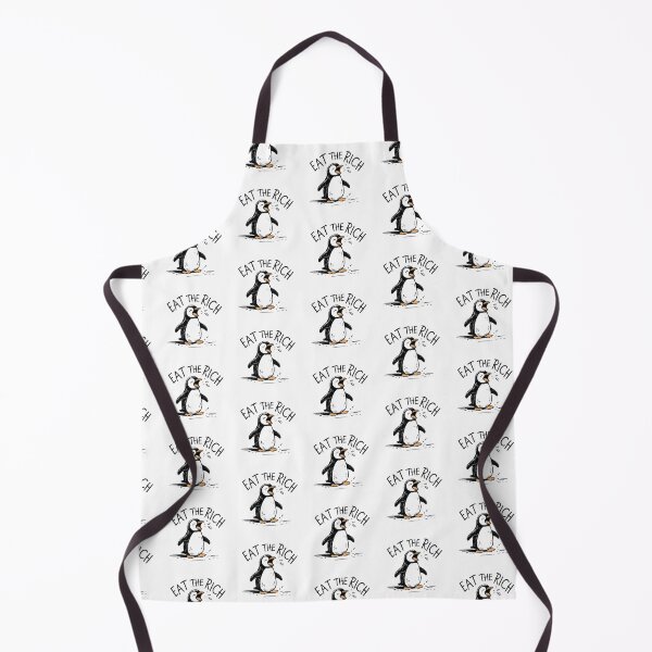 Item preview, Baby Penguin's Bold Shout: 'Eat the Rich' in Minimalist Ink designed and sold by postprocess.