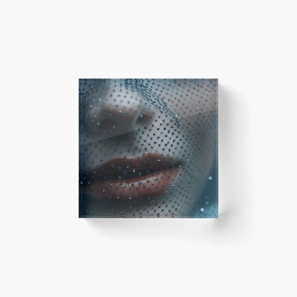 Item preview, Mysterious Woman: Close-Up with Blue Mesh Veil designed and sold by anytka.
