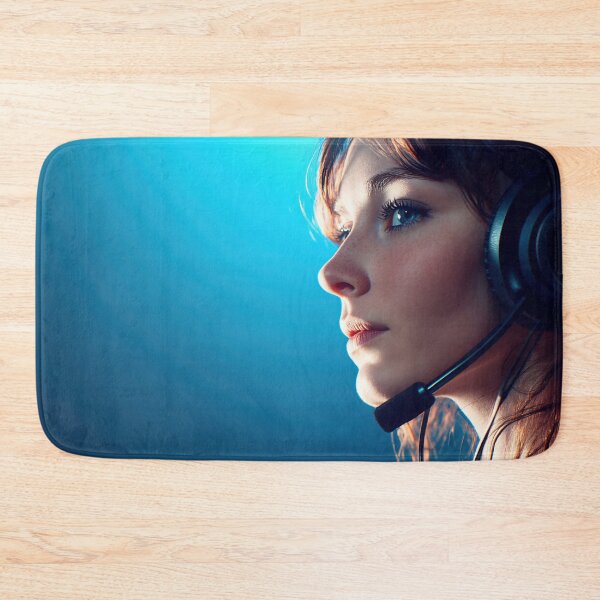 Item preview, Young woman with headset designed and sold by anytka.