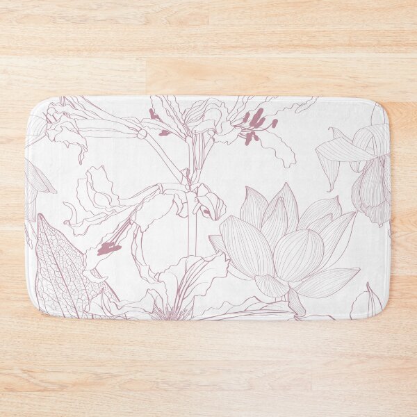Item preview, Seamless floral pattern with line tropical flowers and palm leavs. Tropical pattern background.  designed and sold by MatyKotiv.
