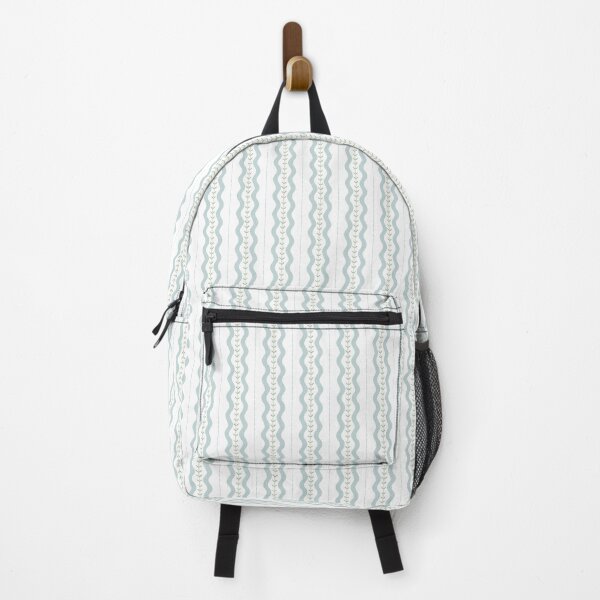Item preview, Thick wavy vertical blue stripes and green vine designed and sold by PrettywithColor.