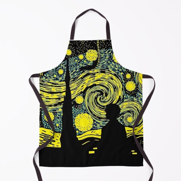 Item preview, Pop Art Interpretation of Starry Night - Contrasting Silhouette with Swirling Sky - Design for Stickers, Posters, T-shirts and more designed and sold by OUT OF THE BOX.