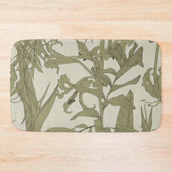 Item preview, Seamless floral pattern with line tropical flowers and palm leavs and anthurium leaves. designed and sold by MatyKotiv.