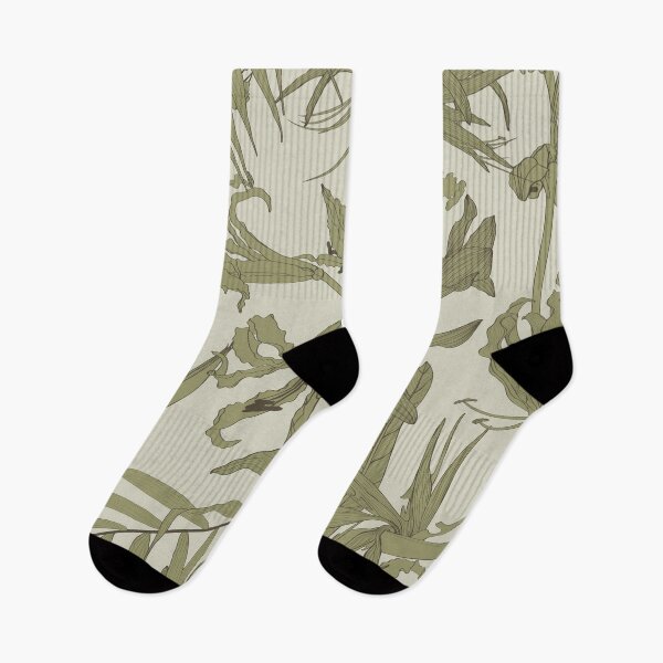 Item preview, Seamless floral pattern with line tropical flowers and palm leavs and anthurium leaves. designed and sold by MatyKotiv.