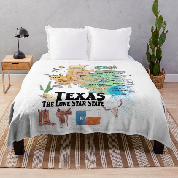 Item preview, Texas State USA Illustrated Travel Poster Favorite Map with Roads and Tourist Highlights designed and sold by artshop77.