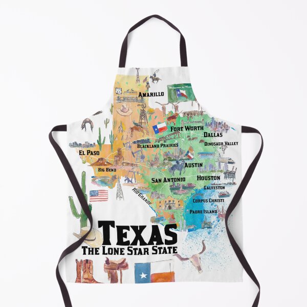 Item preview, Texas State USA Illustrated Travel Poster Favorite Map with Roads and Tourist Highlights designed and sold by artshop77.