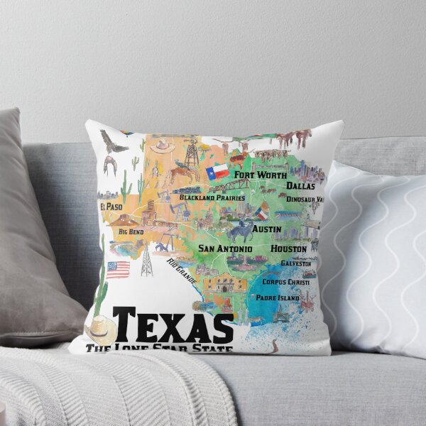 Item preview, Texas State USA Illustrated Travel Poster Favorite Map with Roads and Tourist Highlights designed and sold by artshop77.