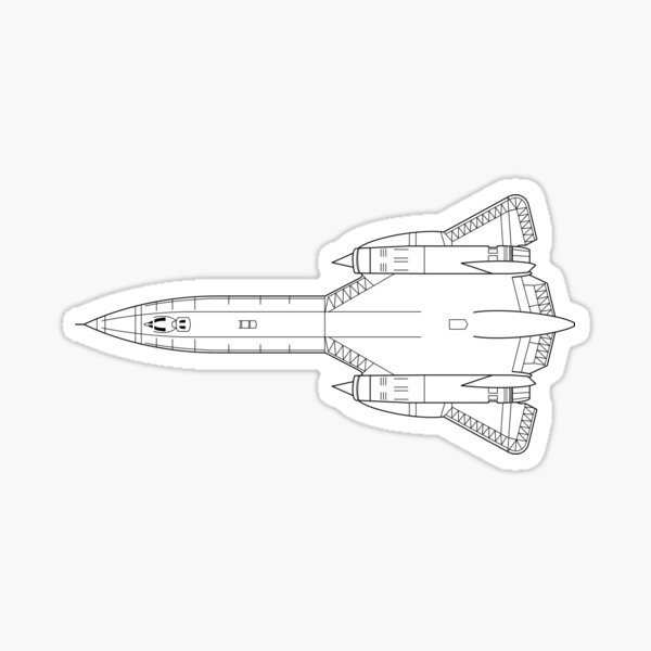 Vista previa del artículo con la obra «Dibujo lineal de vista superior del SR-71 Blackbird», diseñado y vendido por Aero-ink45.