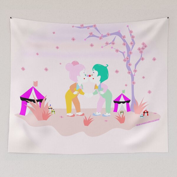 Item preview, CIRCUS IN SPRING: KISSING KLOWNS designed and sold by Antisocial Creatives.