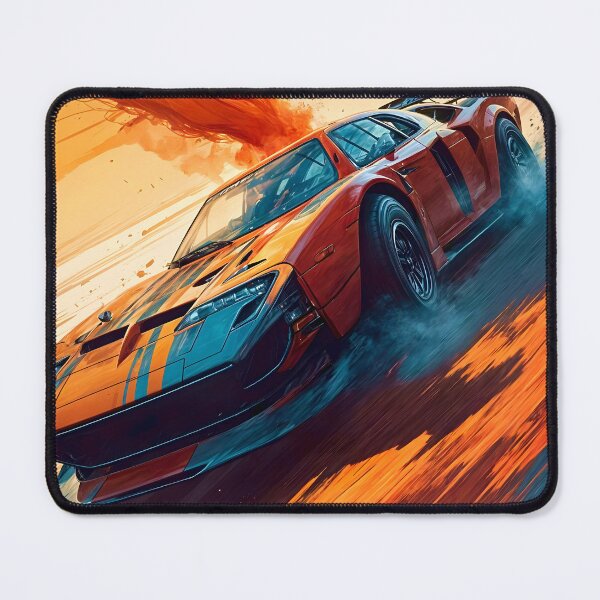 Item preview, Orange Sports Car Escaping A Dust Storm designed and sold by Ink Art Design.