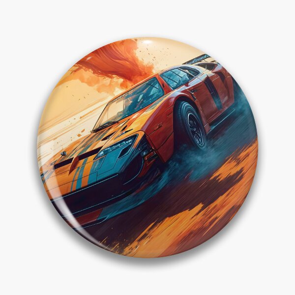Artikelvorschau, Orange Sportwagen entkommt einem Staubsturm entworfen und verkauft von Ink Art Design.