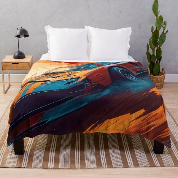 Item preview, Orange Sports Car Escaping A Dust Storm designed and sold by Ink Art Design.