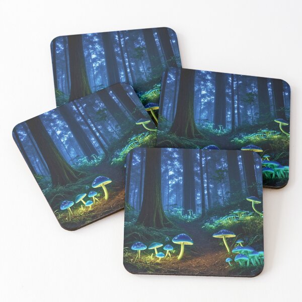 Item preview, Bioluminescent Forest designed and sold by PhoceaWallpaper.