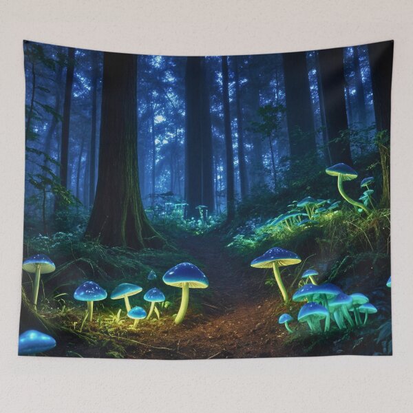 Item preview, Bioluminescent Forest designed and sold by PhoceaWallpaper.
