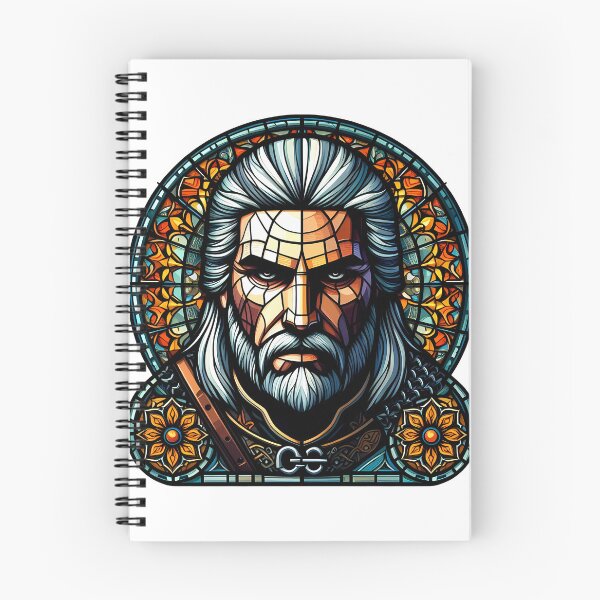 Item preview, stained glass Geralt with sword designed and sold by DuskTillDown.