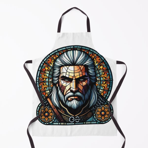Item preview, stained glass Geralt with sword designed and sold by DuskTillDown.