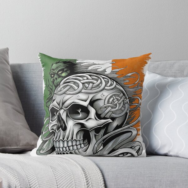 Item preview, Irish Flag and Skull Tattoo Style Design designed and sold by CELTIC-DESIGNS.