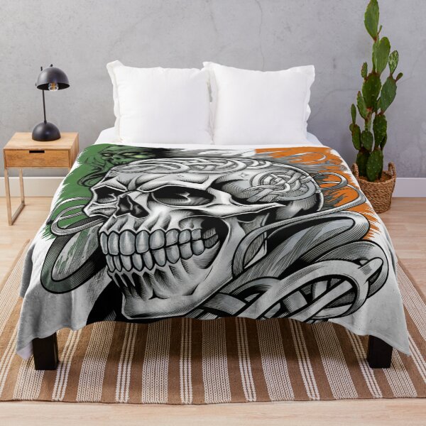 Item preview, Irish Flag and Skull Tattoo Style Design designed and sold by CELTIC-DESIGNS.