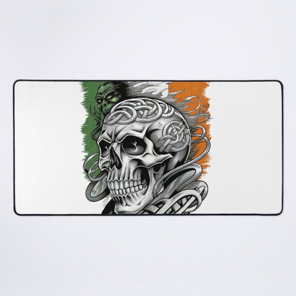 Item preview, Irish Flag and Skull Tattoo Style Design designed and sold by CELTIC-DESIGNS.