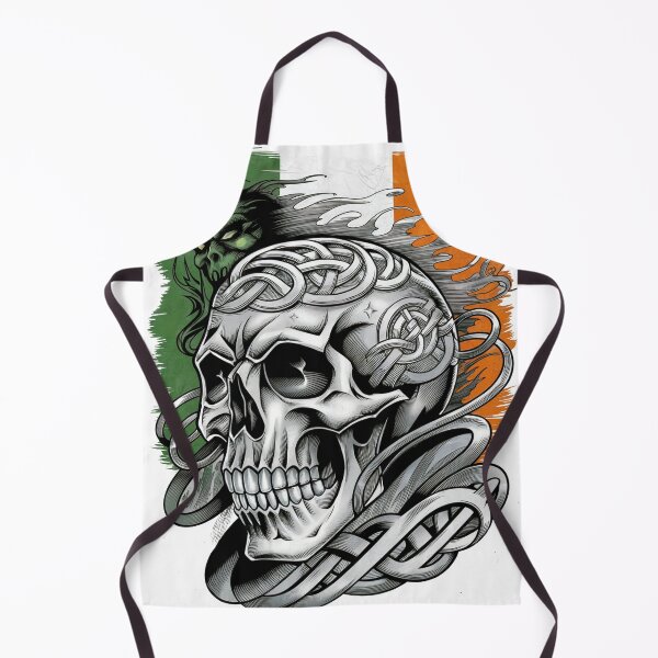 Item preview, Irish Flag and Skull Tattoo Style Design designed and sold by CELTIC-DESIGNS.