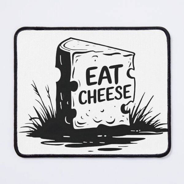 Item preview, Eat Cheese: A Minimalist Ink Design with a Fun Twist designed and sold by postprocess.