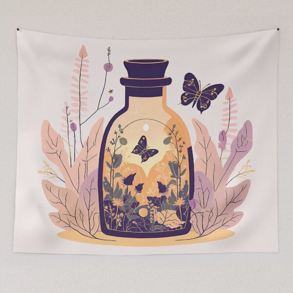 Item preview, Enchanted Butterfly Potion Mystical Floral  designed and sold by onyxember.