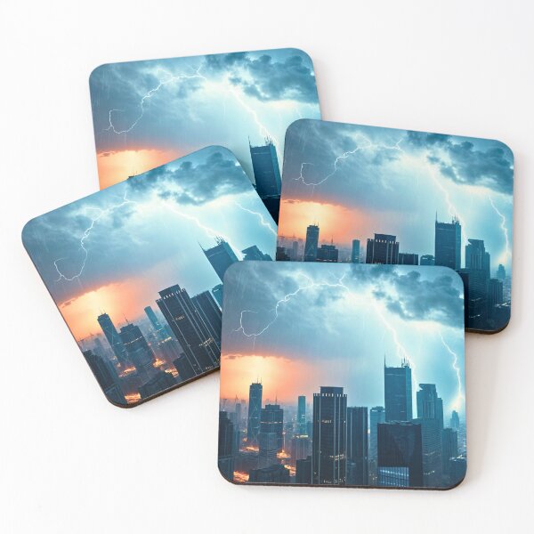 Item preview, Storm Over a Megacity designed and sold by PhoceaWallpaper.