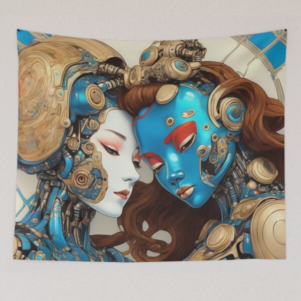 Item preview, Robot Blue Shunga Hybrid Imitation Japanese Erotica #97 designed and sold by NickWhittleArt.