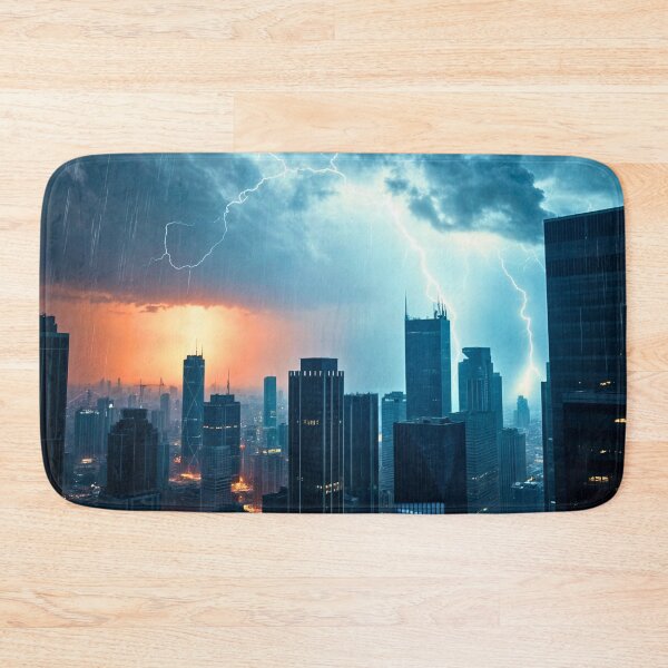 Item preview, Storm Over a Megacity designed and sold by PhoceaWallpaper.
