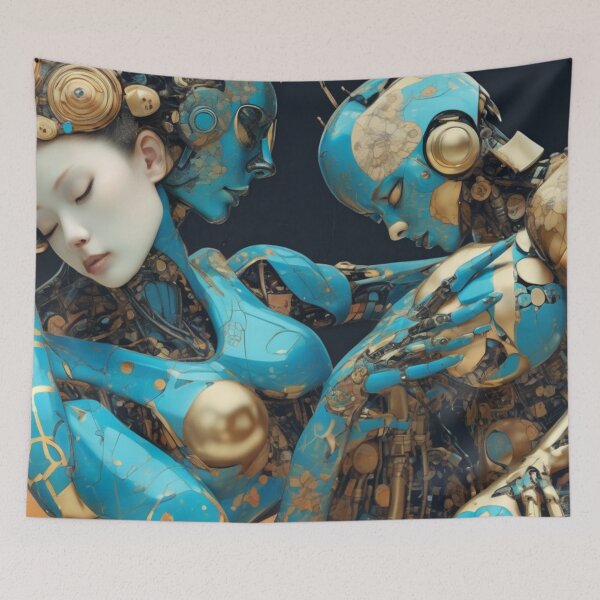 Item preview, Robot Blue Shunga Hybrid Imitation Japanese Erotica #96 designed and sold by NickWhittleArt.