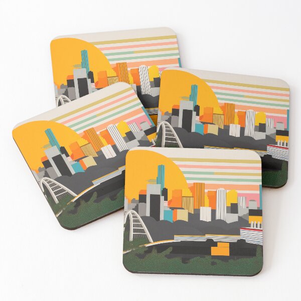 Item preview, Edmonton Skyline Retro Sunset – Bold Geometric Cityscape designed and sold by YegMark.