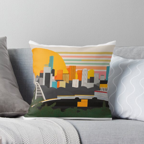Item preview, Edmonton Skyline Retro Sunset – Bold Geometric Cityscape designed and sold by YegMark.