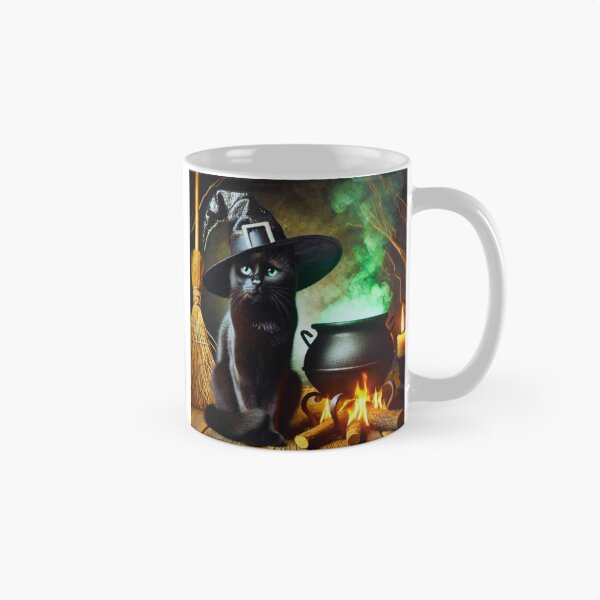 Item preview, Black witch cat with cauldron designed and sold by BackgroundND.
