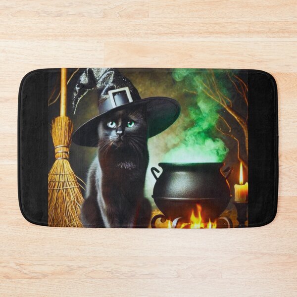 Item preview, Black witch cat with cauldron designed and sold by BackgroundND.