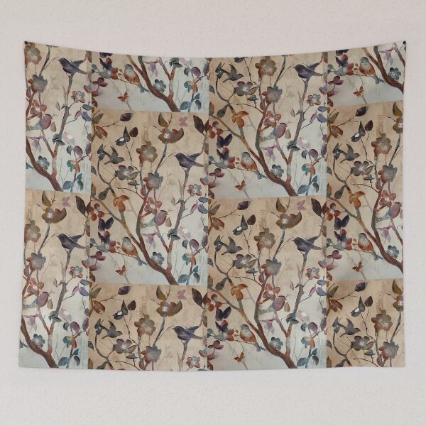 Item preview, Brown and Birds and Leaves designed and sold by SucculentLovers.